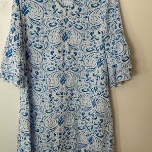 SHEIN Blue and White Swirl Dress